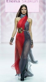 двуцветное платье из шифона в греческом стиле
